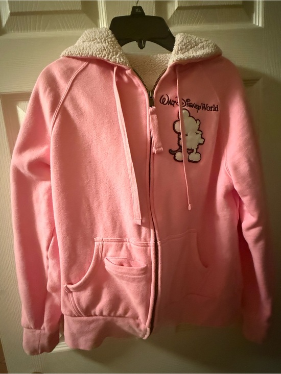 Walt Disney Sweaters - Disney Pink Sherpa-Lined Hoodie Jacket